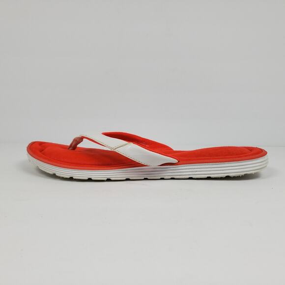 Nike Calm Elevation Womens Size 10 White Bright Coral Slip On Flip Flop Sandals - Picture 4 of 12